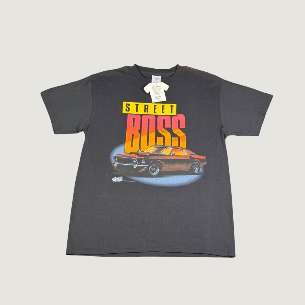 Vintage 2001 Street Boss Muscle Car T-Shirt Delta Pro Weight Black Mens Medium